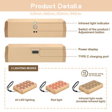 Load image into Gallery viewer, Rechargeable Red Light Therapy Pad 630nm 660nm 850nm 940nm (4 in 1)
